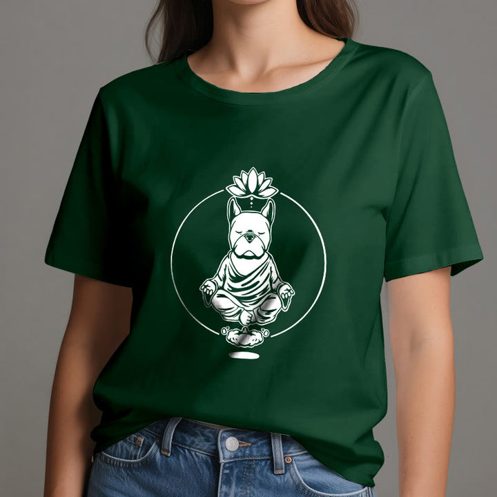 Olivenorma Zen Méditation Bouledogue Français Lotus T-Shirt