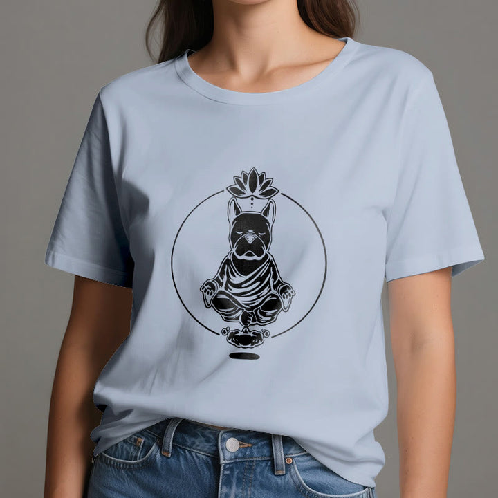 Olivenorma Zen Méditation Bouledogue Français Lotus T-Shirt