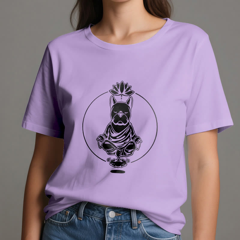Olivenorma Zen Méditation Bouledogue Français Lotus T-Shirt