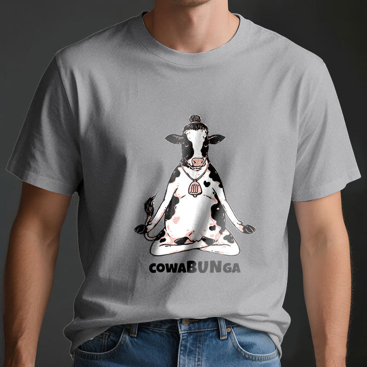 T-shirt Olivenorma « Cowabunga » Yoga Cow
