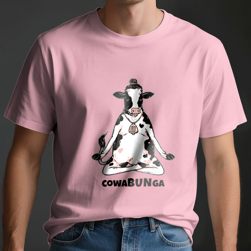 T-shirt Olivenorma « Cowabunga » Yoga Cow