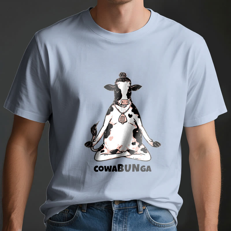 T-shirt Olivenorma « Cowabunga » Yoga Cow