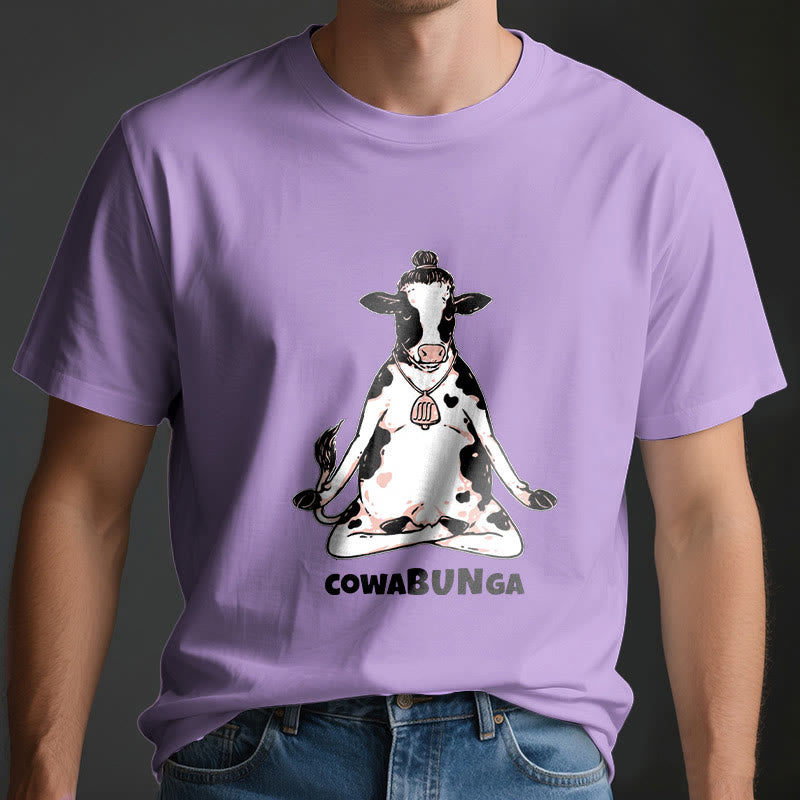 T-shirt Olivenorma « Cowabunga » Yoga Cow
