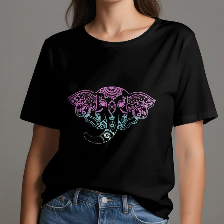 T-shirt en coton Olivenorma Mystic Elephant Mandala
