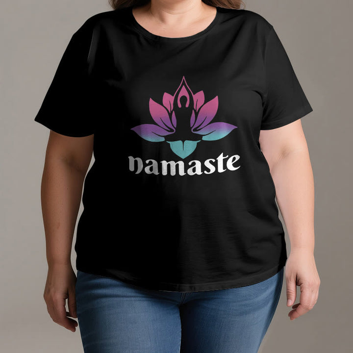 T-shirt en coton Olivenorma Namaste Lotus Mindful