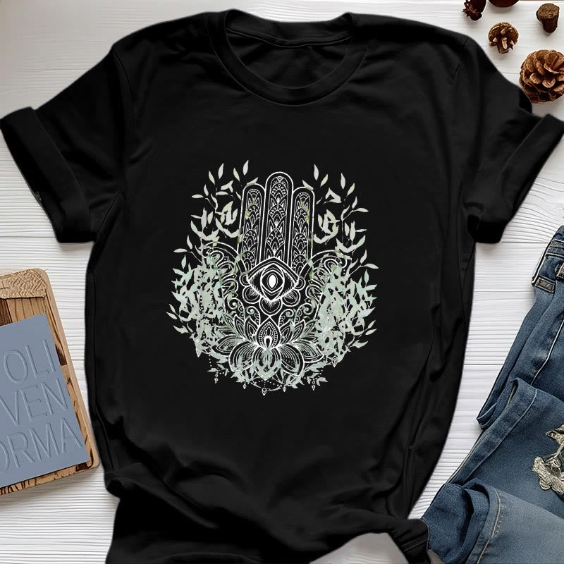 T-shirt Olivenorma Main de Fatima Hamsa Yoga Méditation