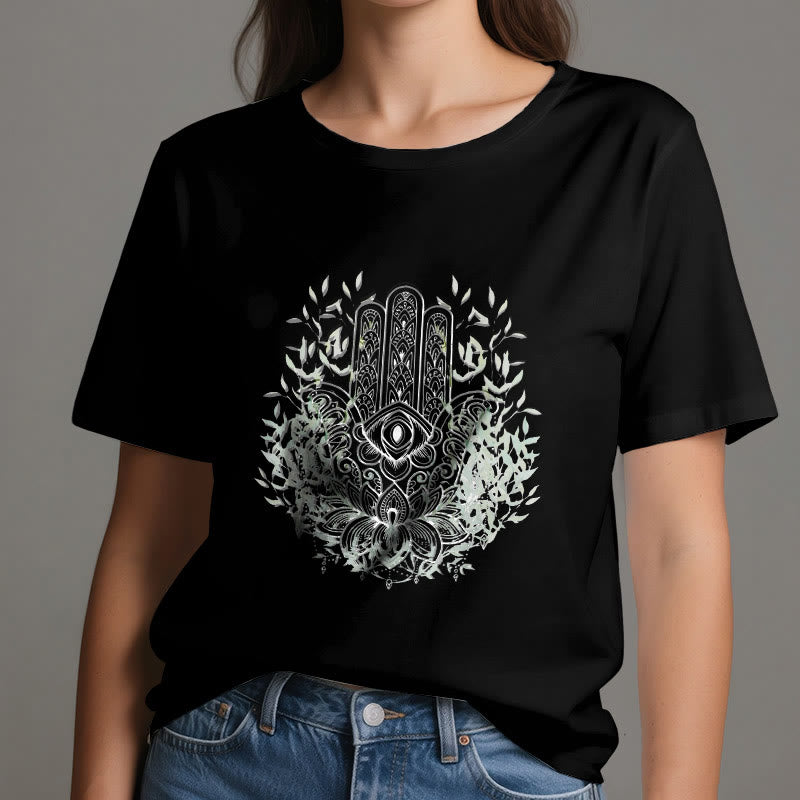 T-shirt Olivenorma Main de Fatima Hamsa Yoga Méditation