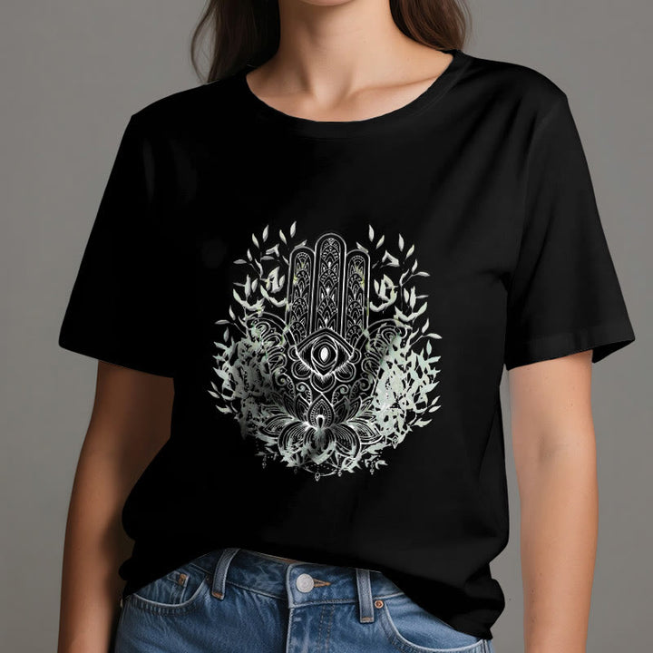 T-shirt Olivenorma Main de Fatima Hamsa Yoga Méditation