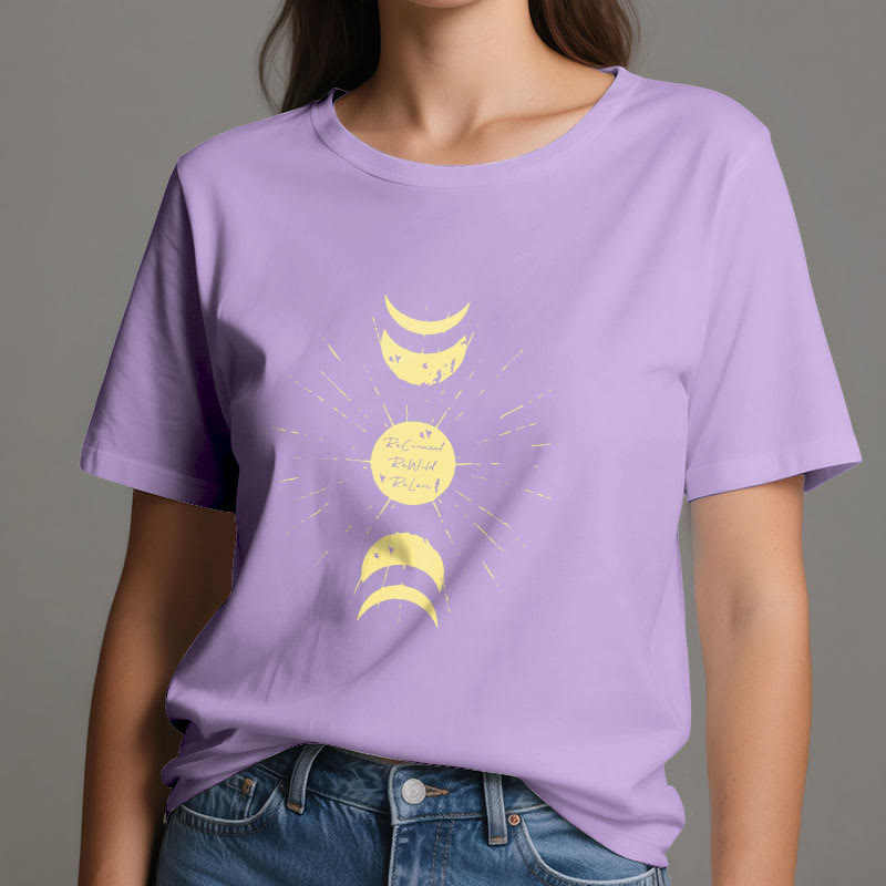 T-shirt de yoga en coton Olivenorma Moon Phases