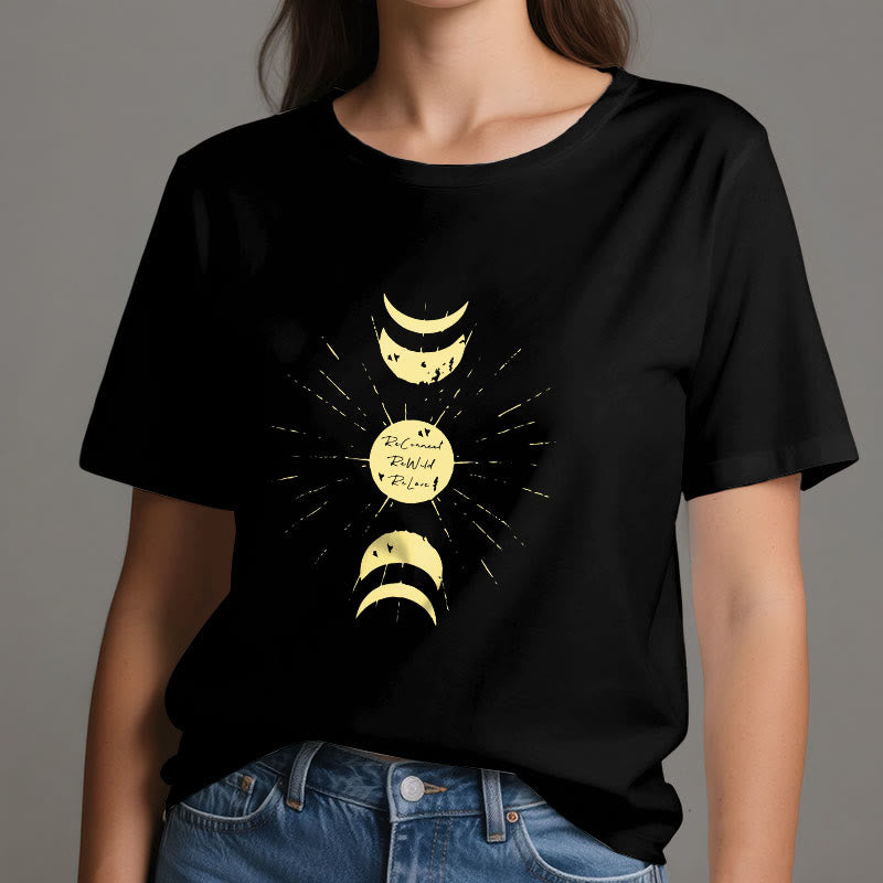 T-shirt de yoga en coton Olivenorma Moon Phases
