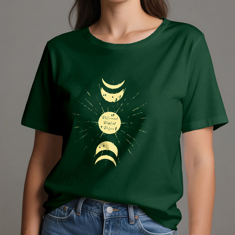 T-shirt de yoga en coton Olivenorma Moon Phases