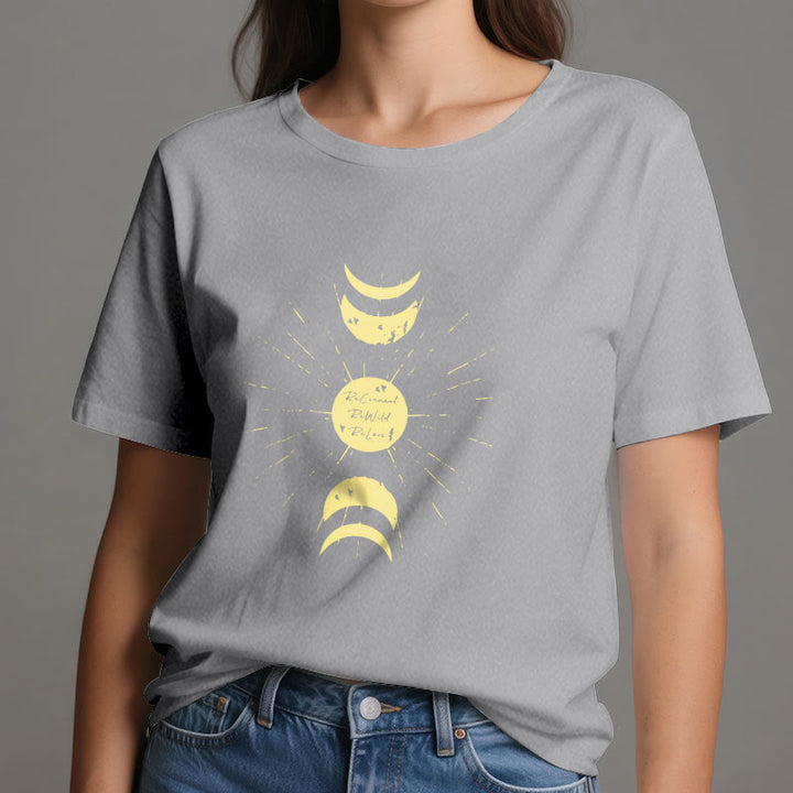 T-shirt de yoga en coton Olivenorma Moon Phases