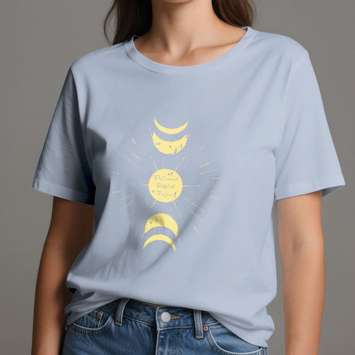 T-shirt de yoga en coton Olivenorma Moon Phases