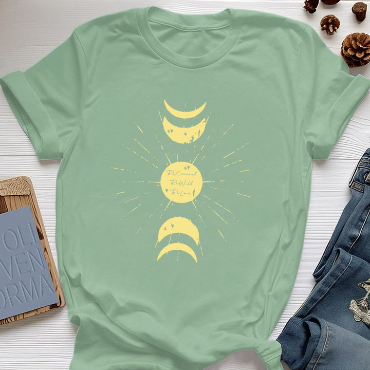 T-shirt de yoga en coton Olivenorma Moon Phases