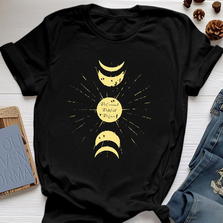 T-shirt de yoga en coton Olivenorma Moon Phases