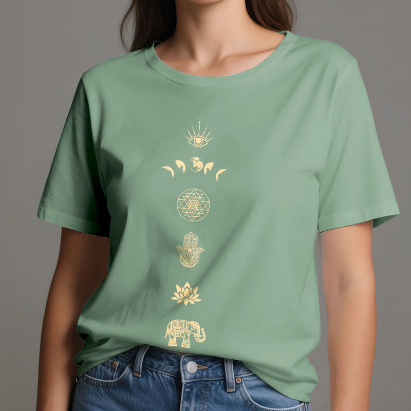 T-shirt Olivenorma Chakras Spiritual Lotus Yoga