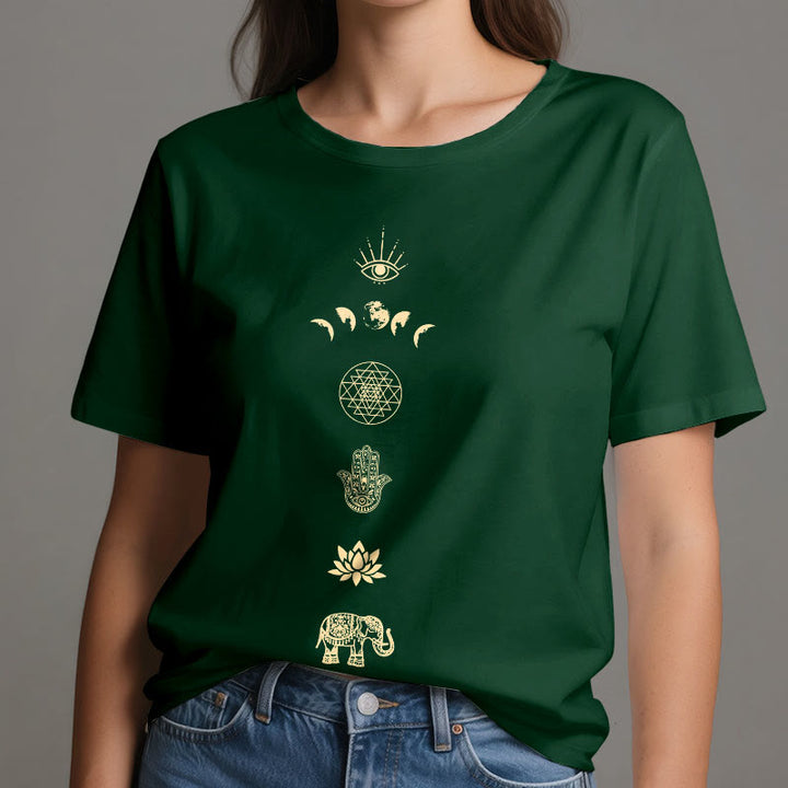 T-shirt Olivenorma Chakras Spiritual Lotus Yoga