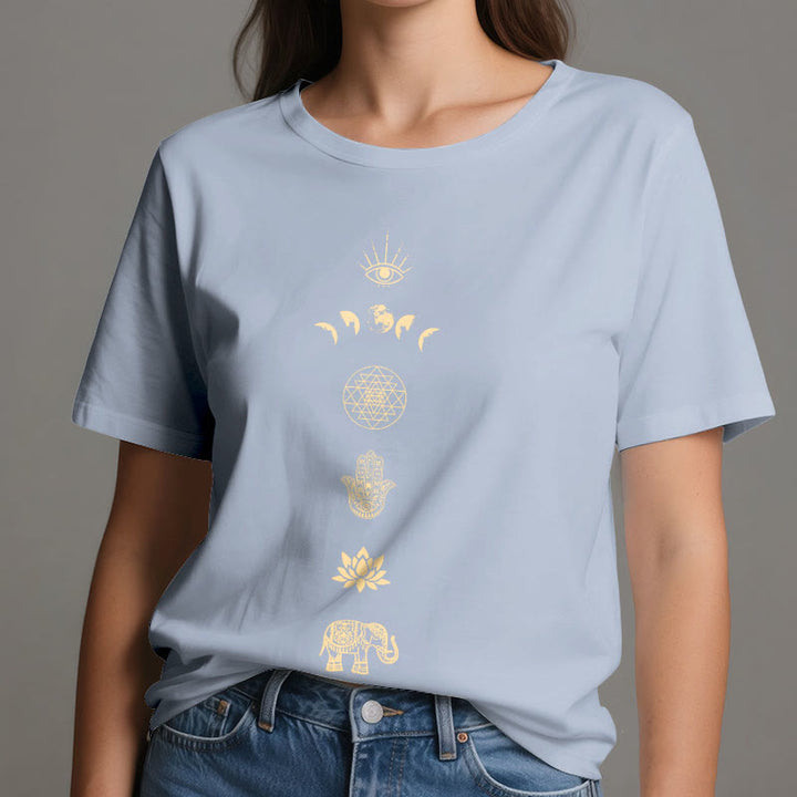 T-shirt Olivenorma Chakras Spiritual Lotus Yoga