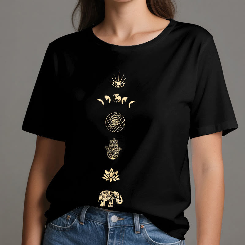 T-shirt Olivenorma Chakras Spiritual Lotus Yoga
