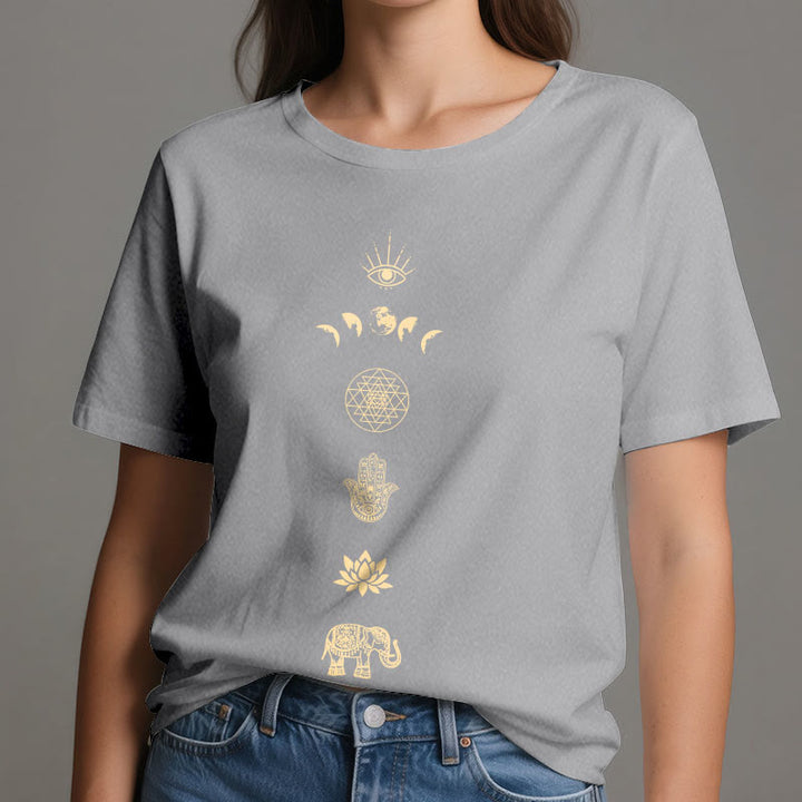 T-shirt Olivenorma Chakras Spiritual Lotus Yoga