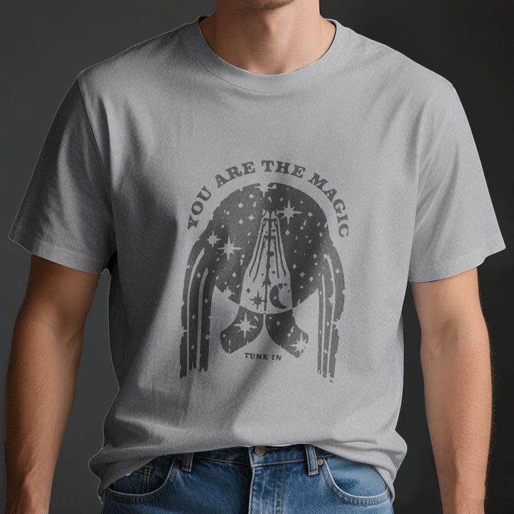 T-shirt de yoga boxy Olivenorma « Tune in You Are The Mageic »