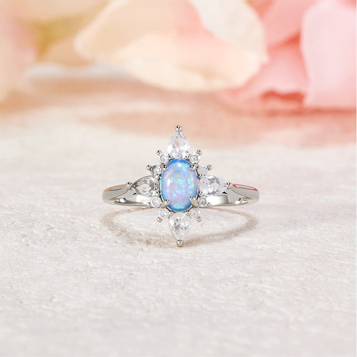 Bague étoile opale rayonnante Olivenorma « Uniquement vôtre »