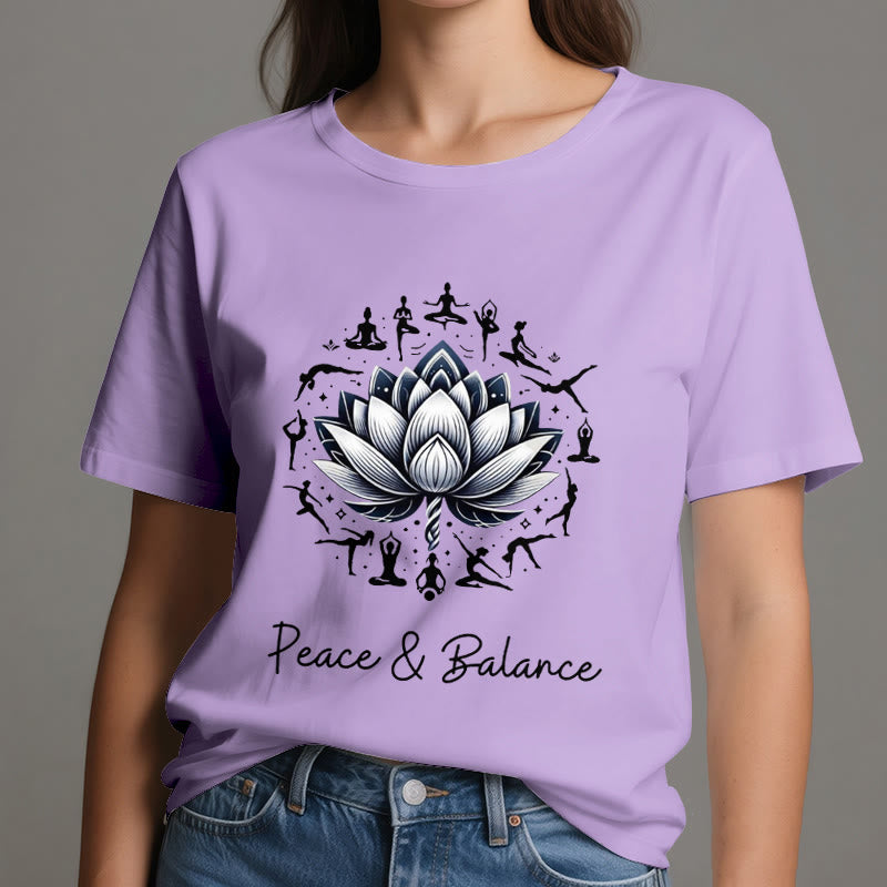 T-shirt en coton Olivenorma « PEACE & BALANCE » Lotus Yoga - image 17