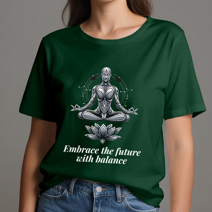 T-shirt Olivenorma « Acceptez l'avenir avec équilibre » Lotus Spiritual - image 21