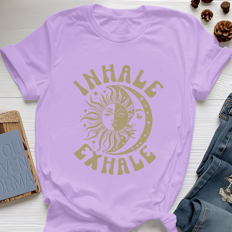 T-shirt Olivenorma « INHALE EXHALE » Soleil et Lune - Violet - 2XL - image 16