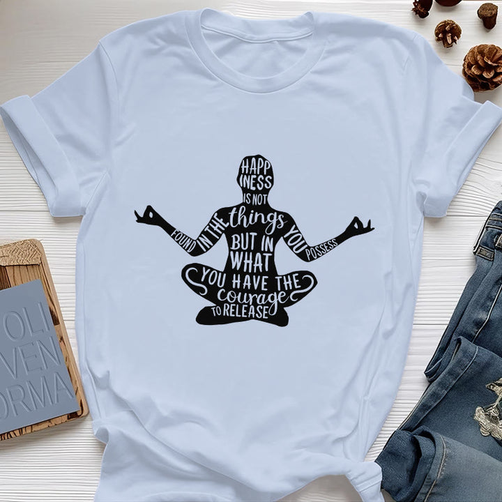 T-shirt de méditation Olivenorma en coton, t-shirt de yoga spirituel - Bleu - 2XL - image 1