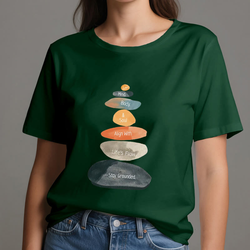 T-shirt spirituel léger en coton Olivenorma « Stay Grounded » - image 21