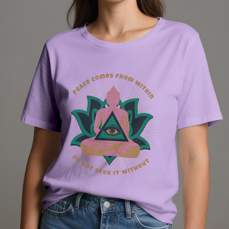 T-shirt Olivenorma « LA PAIX VIENT DE L'INTÉRIEUR » Bouddha Lotus Spirituel - image 17