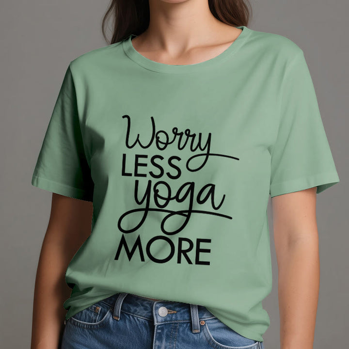 T-shirt Olivenorma « MOINS DE SOUCI, PLUS DE YOGA » pour les amateurs de yoga et de méditation - image 19