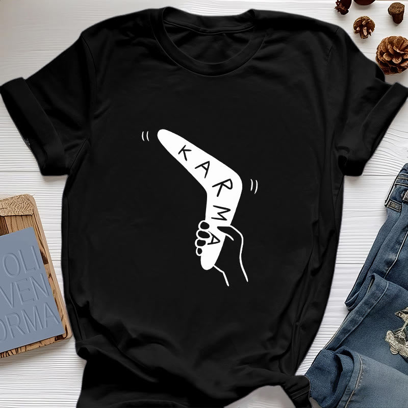 T-shirt humoristique Olivenorma « KARMA » pour le yoga et le fitness - Noir - 2XL - image 6