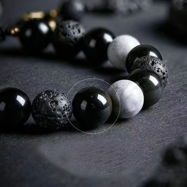 Bracelet tressé ajustable en pierre de lave Olivenorma « Dreamlike Night » - image 4