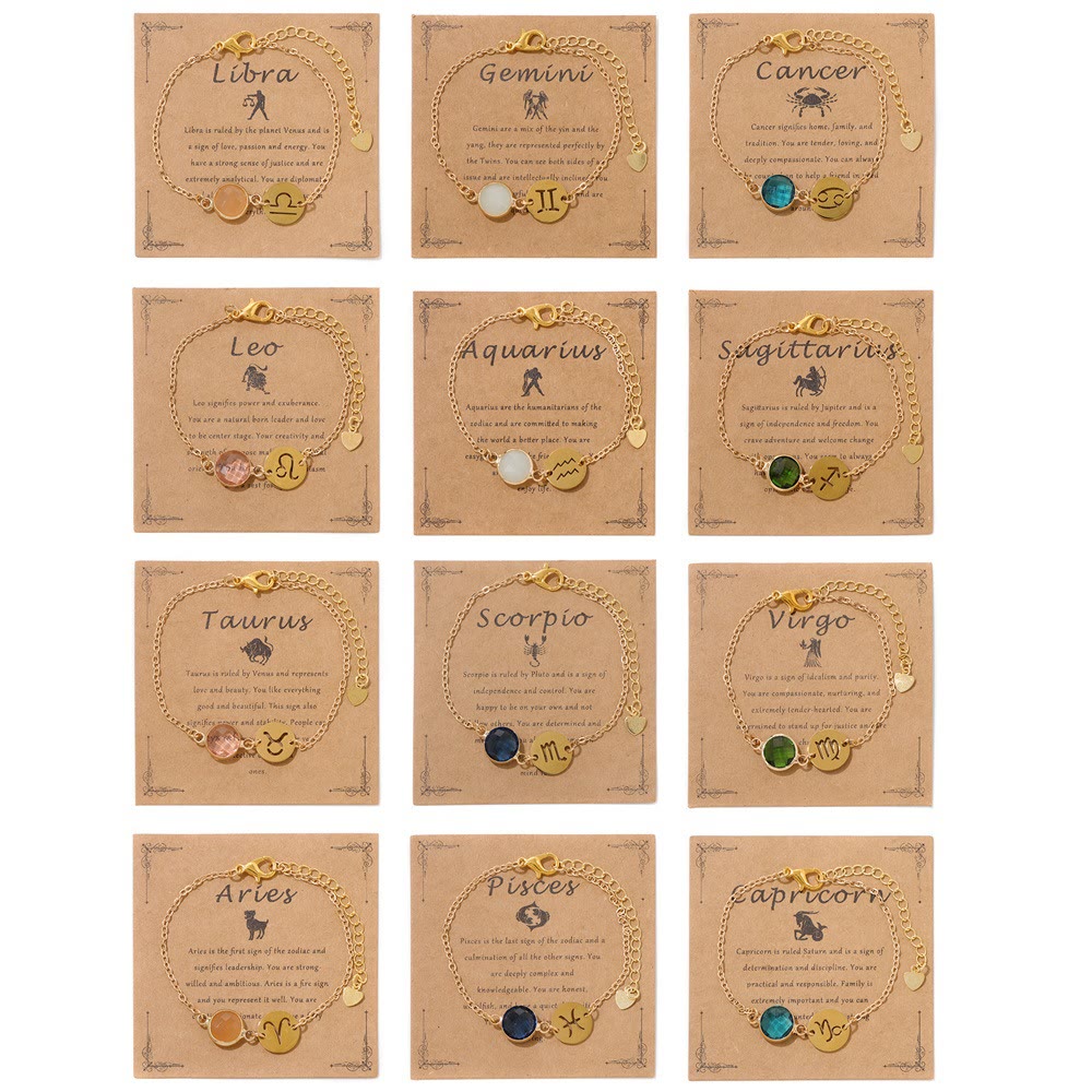 Bracelet ajustable Olivenorma avec 12 constellations et pierres de naissance - image 16