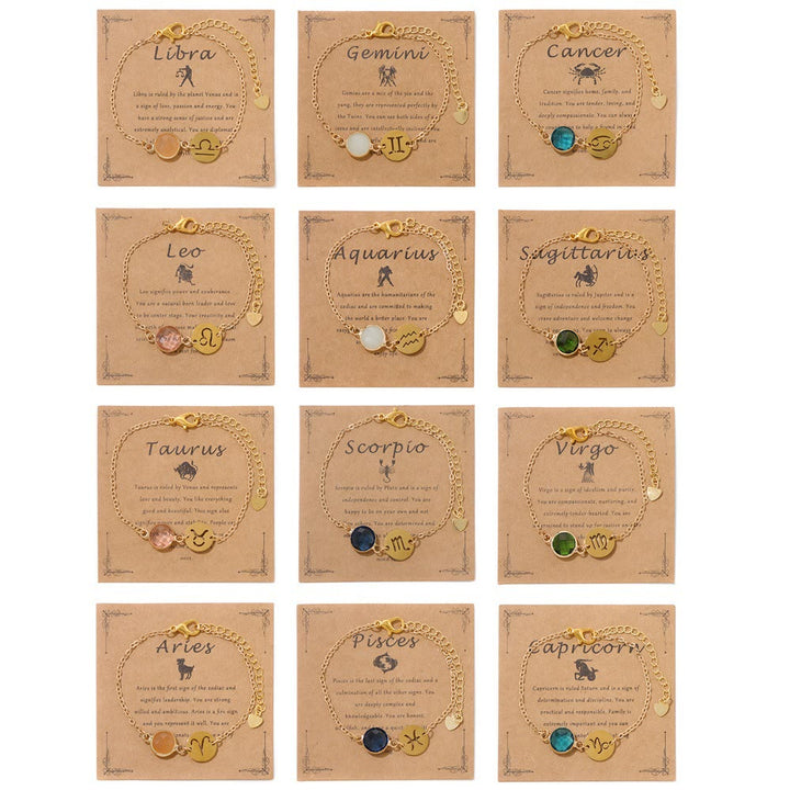 Bracelet ajustable Olivenorma avec 12 constellations et pierres de naissance - image 16