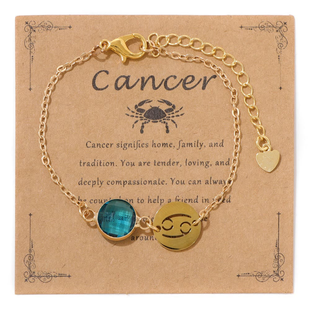 Bracelet ajustable Olivenorma avec 12 constellations et pierres de naissance - Cancer - image 11