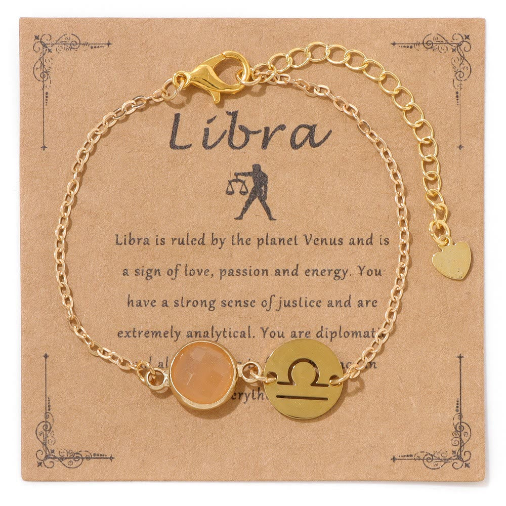 Bracelet ajustable Olivenorma avec 12 constellations et pierres de naissance - Balance - image 14
