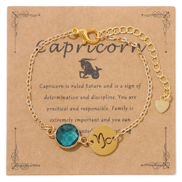Bracelet ajustable Olivenorma avec 12 constellations et pierres de naissance - Capricorne - image 5