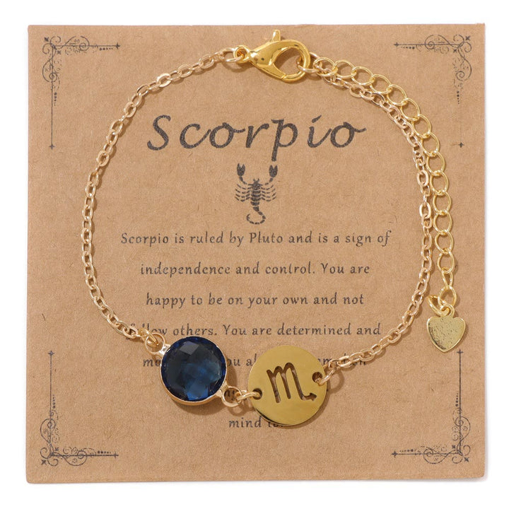 Bracelet ajustable Olivenorma avec 12 constellations et pierres de naissance - Scorpion - image 15