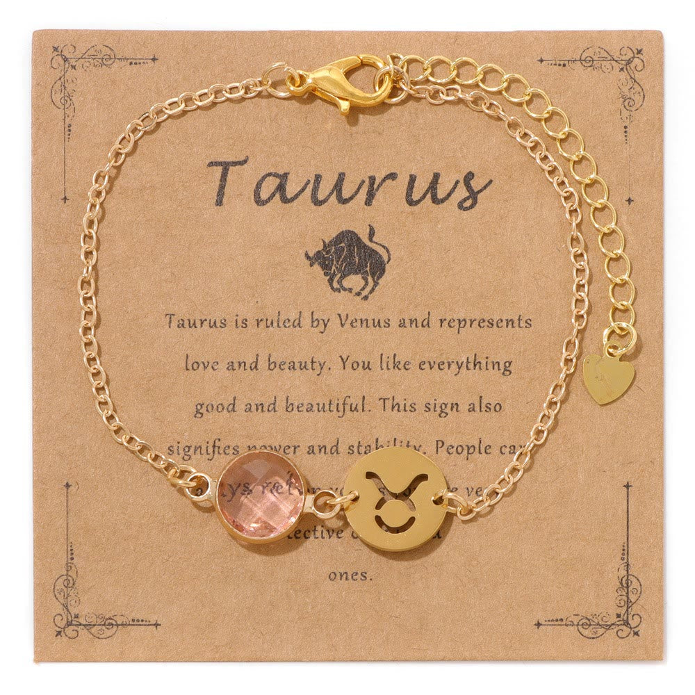 Bracelet ajustable Olivenorma avec 12 constellations et pierres de naissance - Taureau - image 9