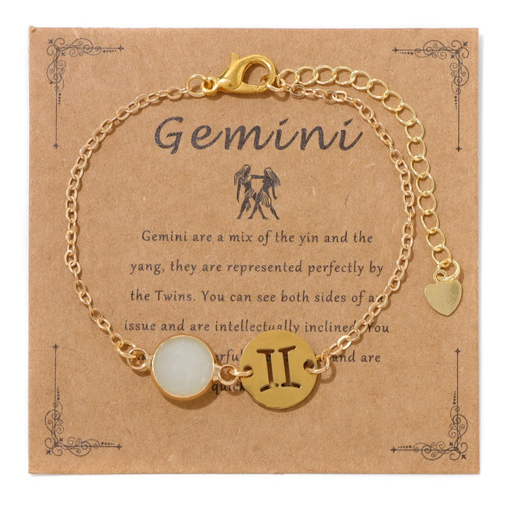 Bracelet ajustable Olivenorma avec 12 constellations et pierres de naissance - Gémeaux - image 10