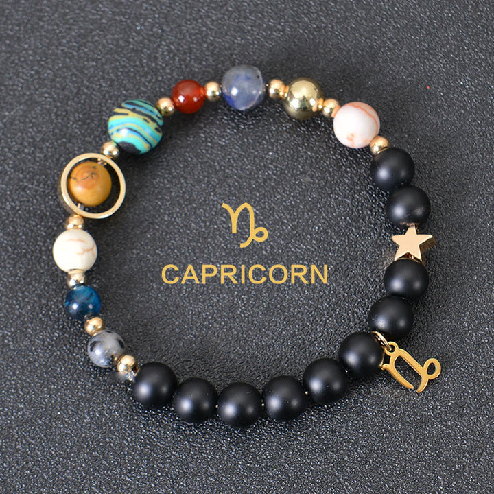 Bracelet Olivenorma douze constellations et huit planètes en pierres précieuses - Onyx noir - Capricorne - image 13