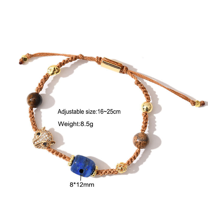 Bracelet tressé réglable en pierres précieuses de guérison Olivenorma - image 4