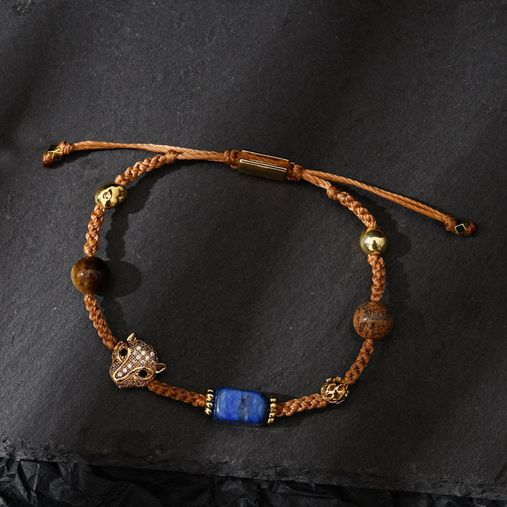 Bracelet tressé réglable en pierres précieuses de guérison Olivenorma - image 3