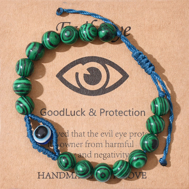 Bracelet tressé en cristal Olivenorma contre le mauvais œil, porte-bonheur et protection - Malachite - image 17