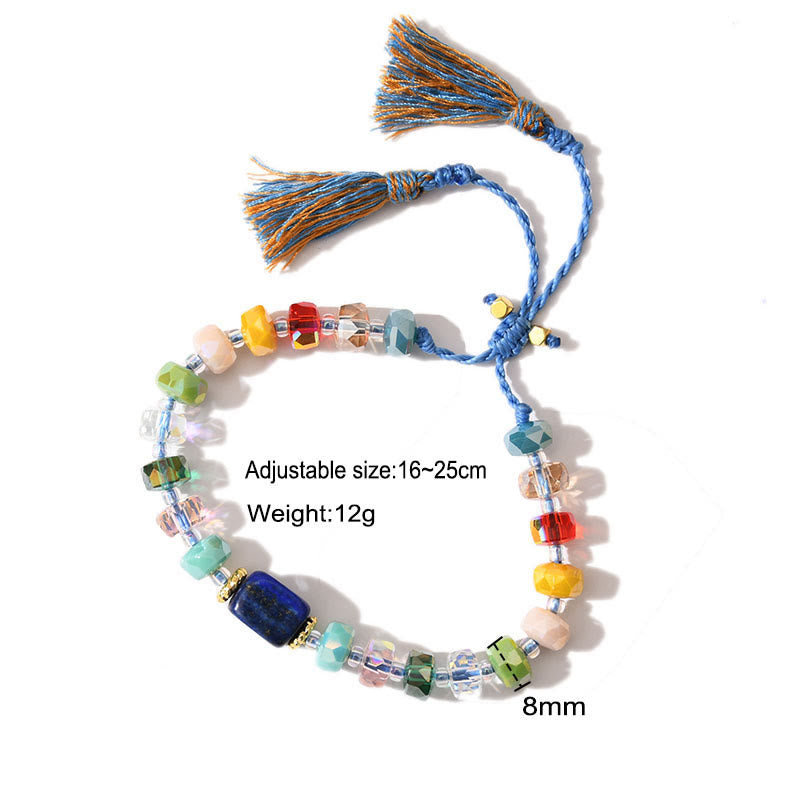 Bracelet tressé à pampilles et pierres précieuses style bohème pailleté Olivenorma - image 5