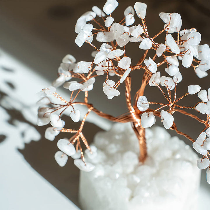Arbre Feng Shui en cristal de calcédoine blanche naturelle Olivenorma - image 4