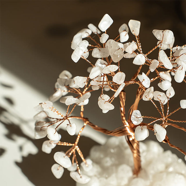 Arbre Feng Shui en cristal de calcédoine blanche naturelle Olivenorma - image 3